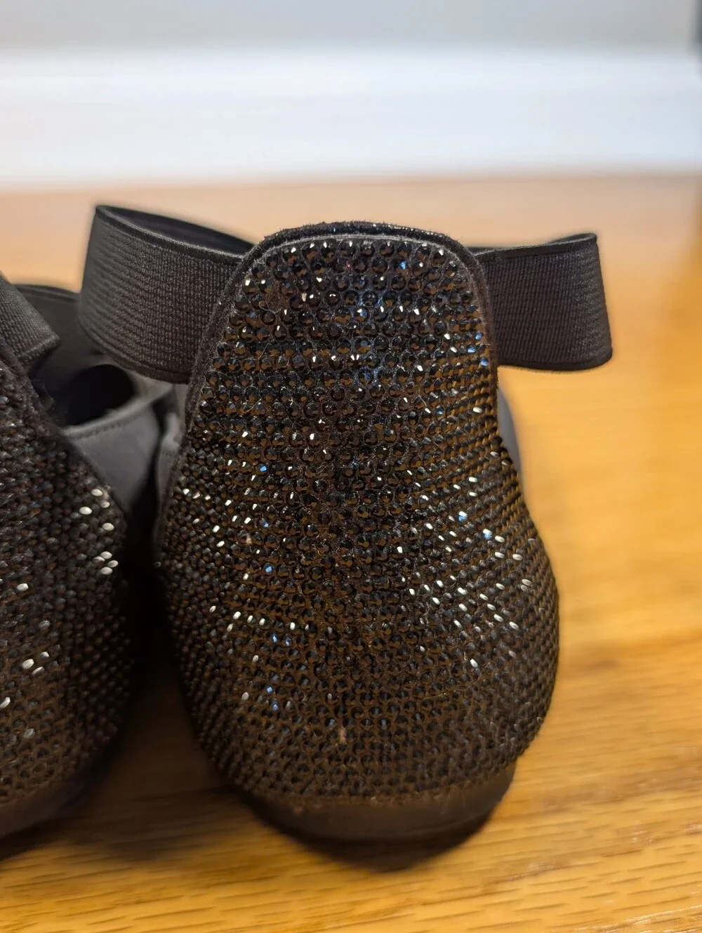 Copper Key - Girls' Loviee Black Leather W/Rhinestones Ballet Flats Size 4